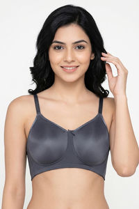 Zivame Padded Non Wired 3/4th Coverage Tshirt Bra - Folkstone Grey — thumbnail 2